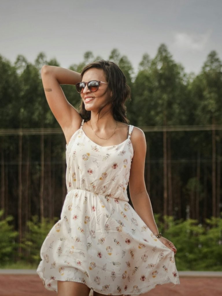 Model in a light cotton summer dress